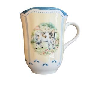 Provencal Garden Mug by Lenox with‎ Cow motif,  4.25" tall, New